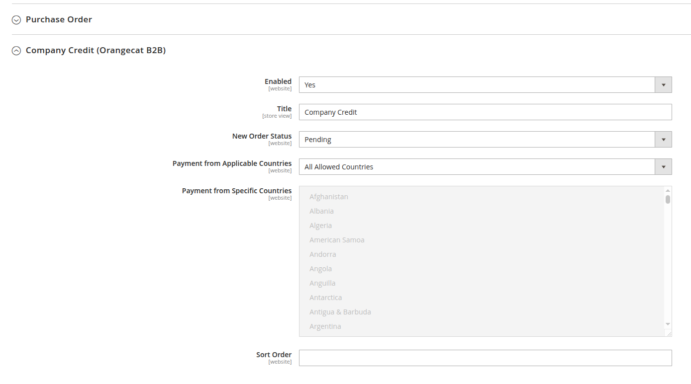 Configuración del Método de Pago