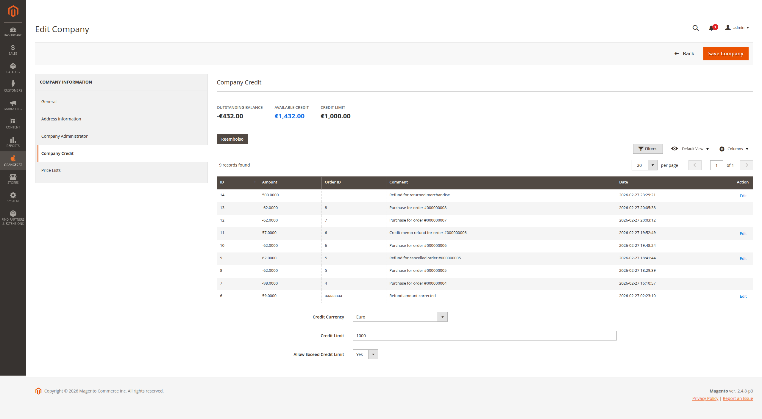 Cuadrícula del Libro Mayor