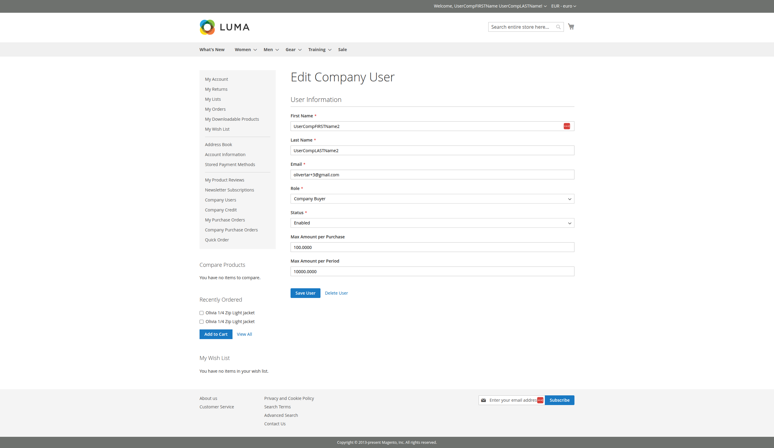 Configuración de Límites de Usuario