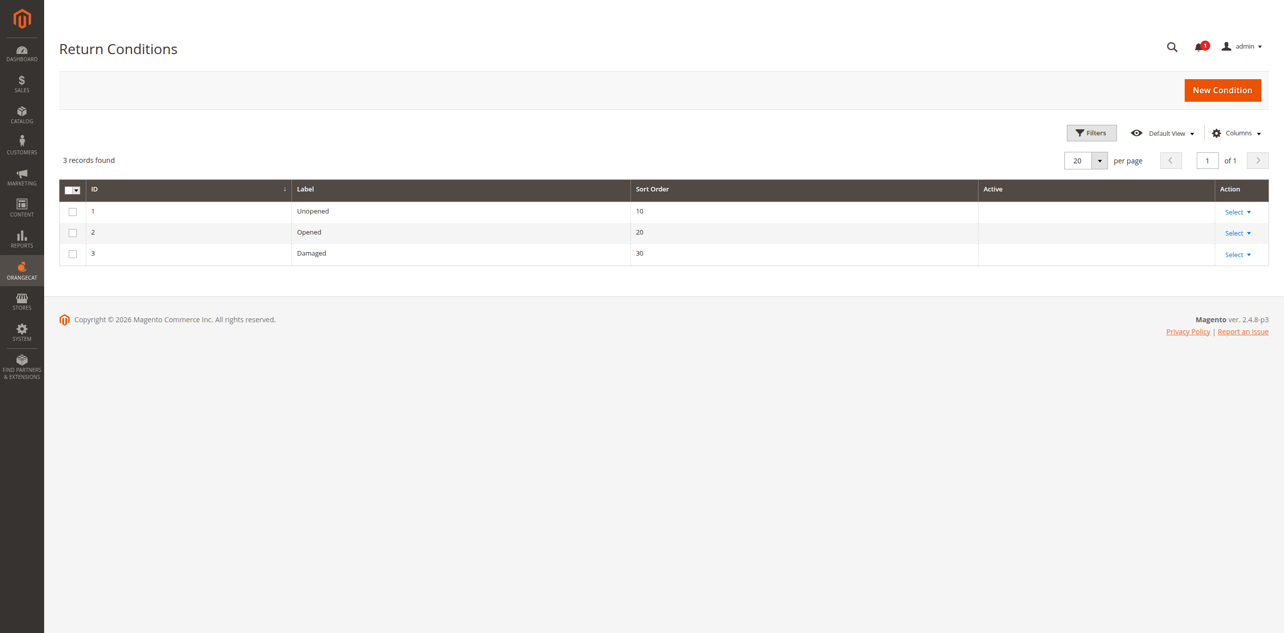 Condiciones del Producto