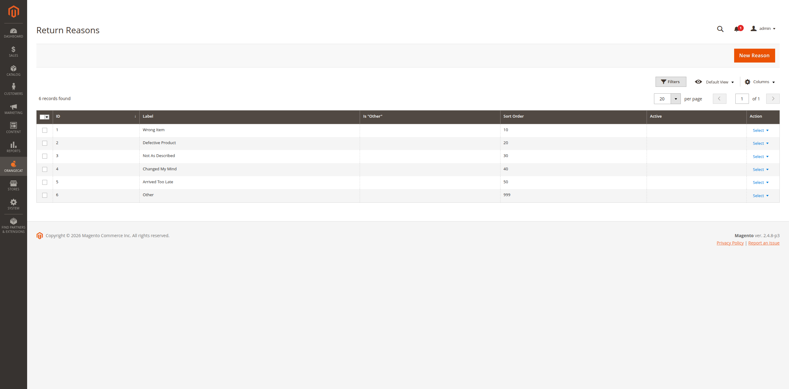 Motivos de Devolución
