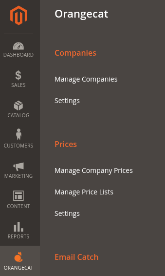 Prices Admin Menu