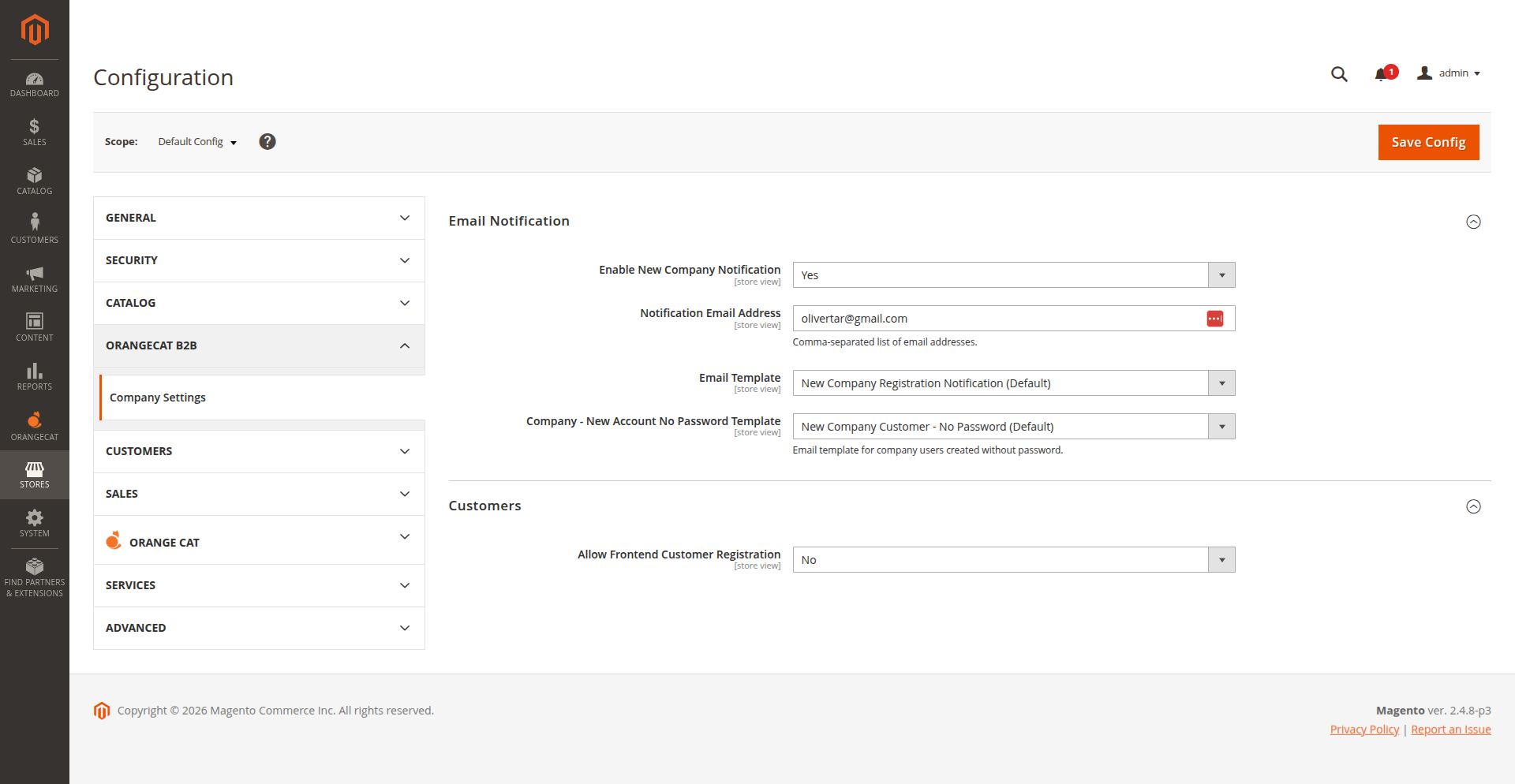 Company General Settings