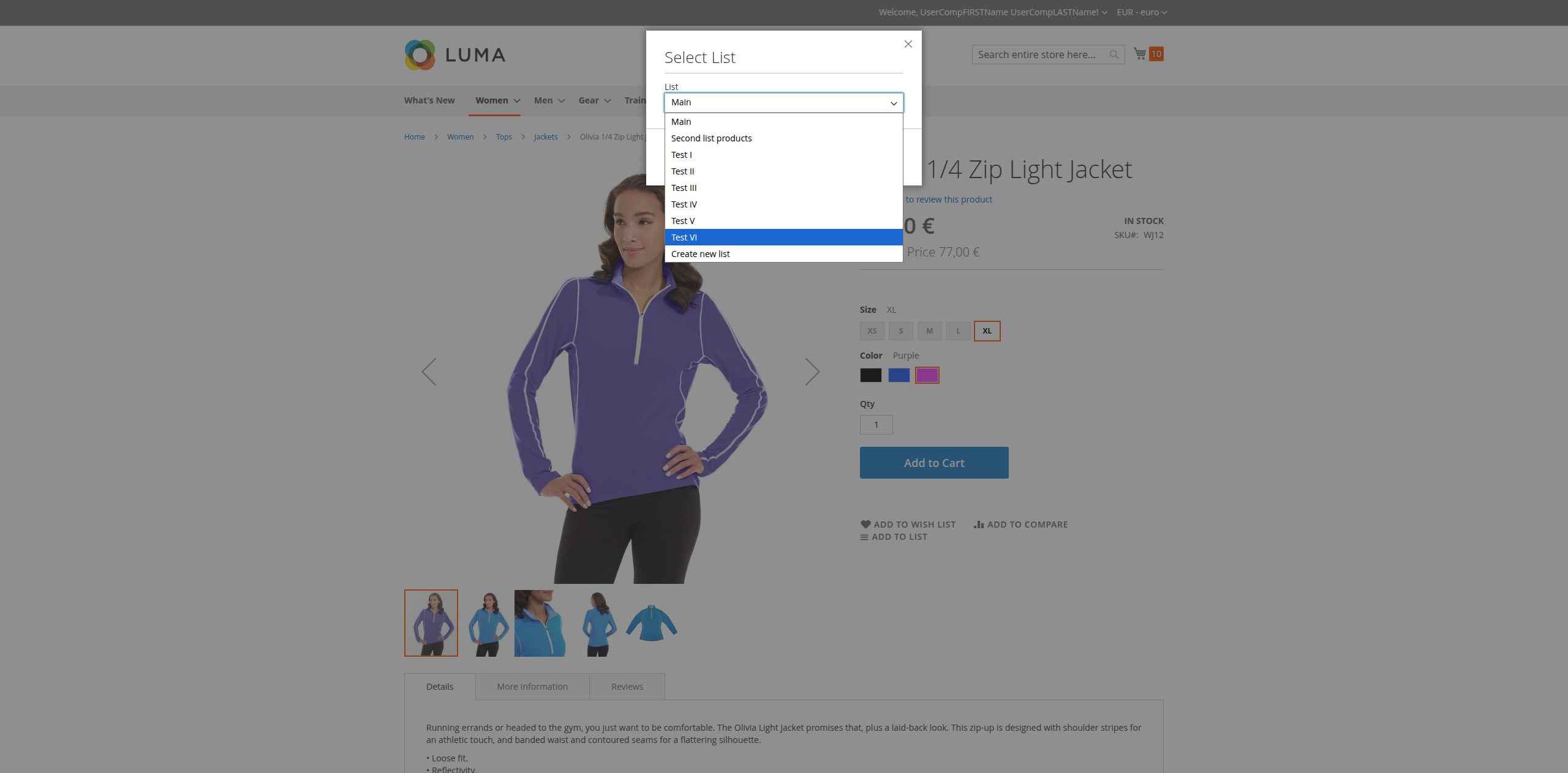 Add to List from PDP