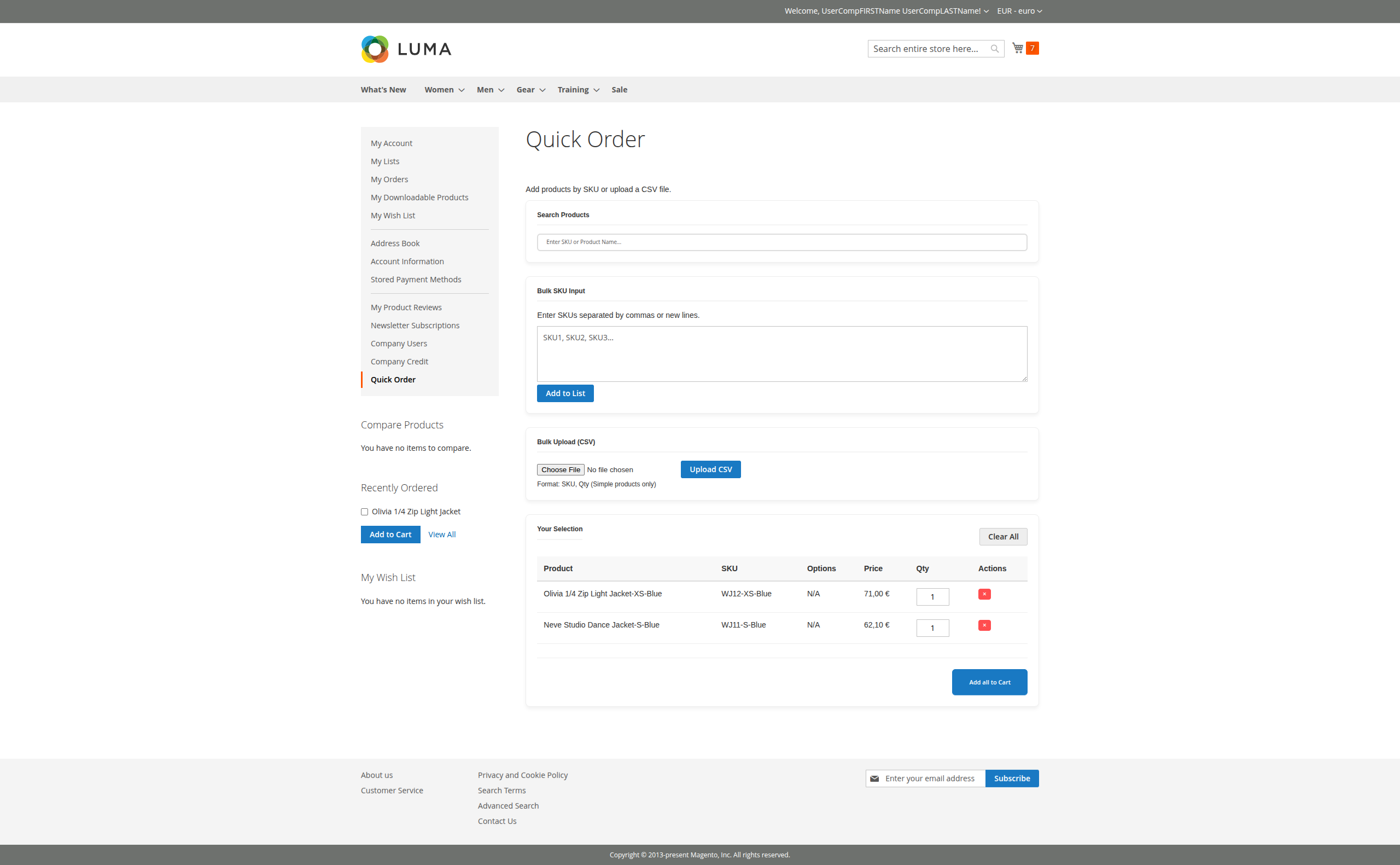 Quick Order Main Form