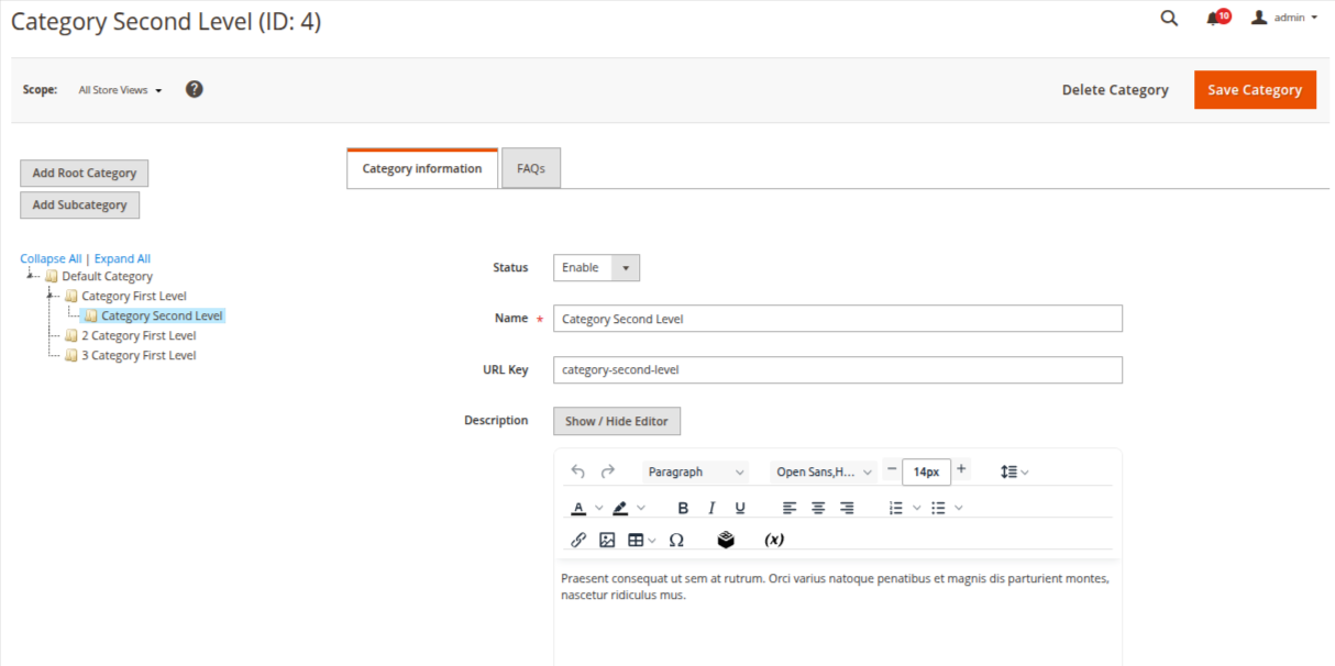 Gestión de Categorías